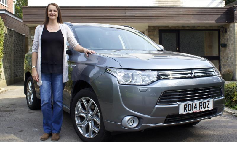 Roz Drinkwater with her Mitsubishi Outlander PHEV