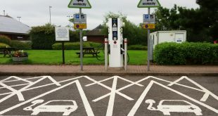 Electric car charging bays - motorway services