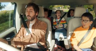 James Buckley of The Inbetweeners in a Volkswagen ID.Buzz