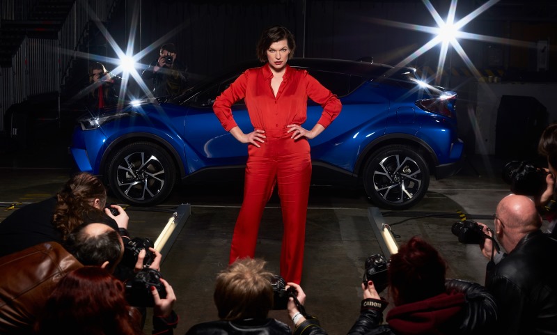 Milla Jovovich celebrates the new Toyota C-HR