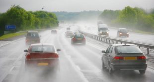 Motorway in rain