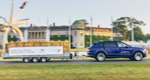 Renewably-fuelled Bentayga EWB sets a new trailer-blazing record at Goodwood